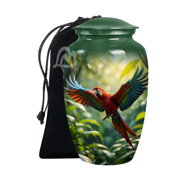 Elegant Parrot Memorials Cremation Urns for Human Ashes, Decorative Burial Urn for Adult Men and Women