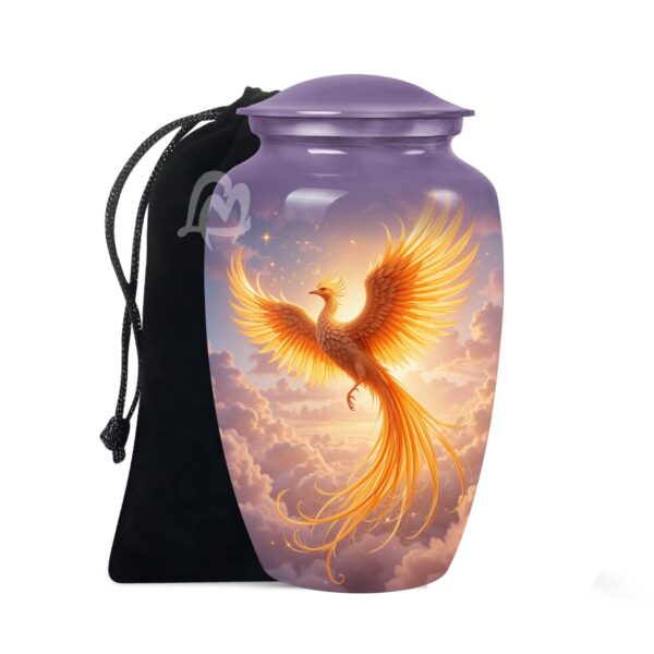 Phoenix Cremation Funeral Urns for Adult Human | Memorial Container Jar Pot, Beautiful Style