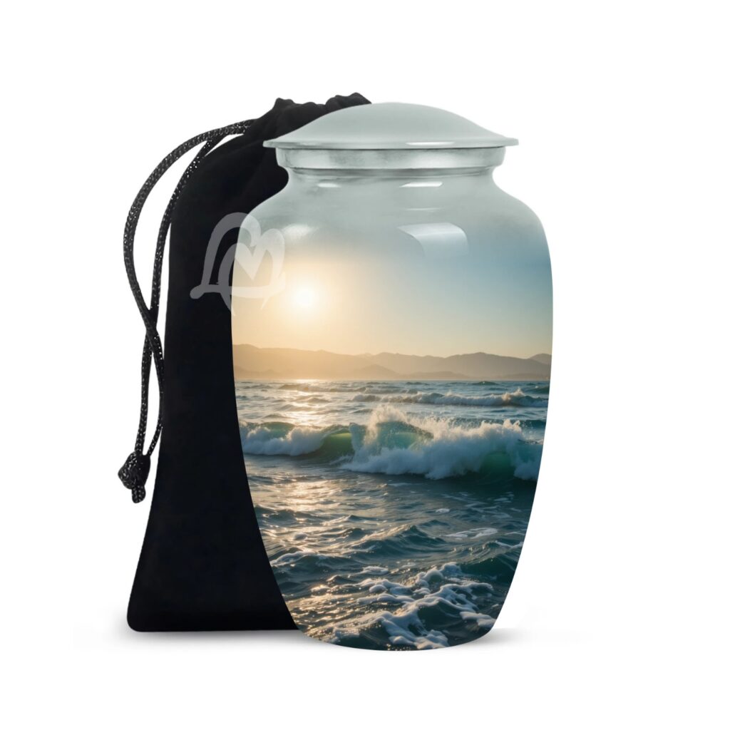 Handmade Funeral Urns With Velvet Bag Thoughtful Gift for Someone.