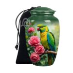 Elegant Parrot Memorials Cremation Urns for Human Ashes, Decorative Burial Urn for Adult Men and Women