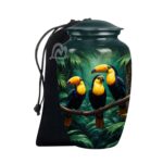 Toucan Urns Family Tribute of Peaceful Handcrafted Large Urn for Ashes Adult Male & Female