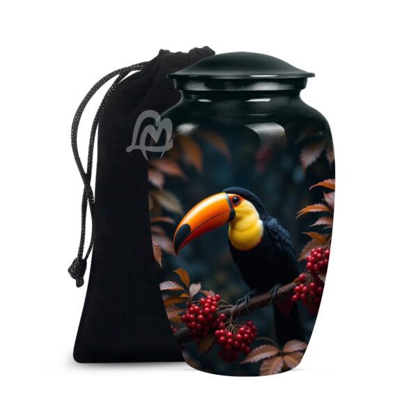 Toucan Urns Family Tribute of Peaceful Handcrafted Large Urn for Ashes Adult Male & Female