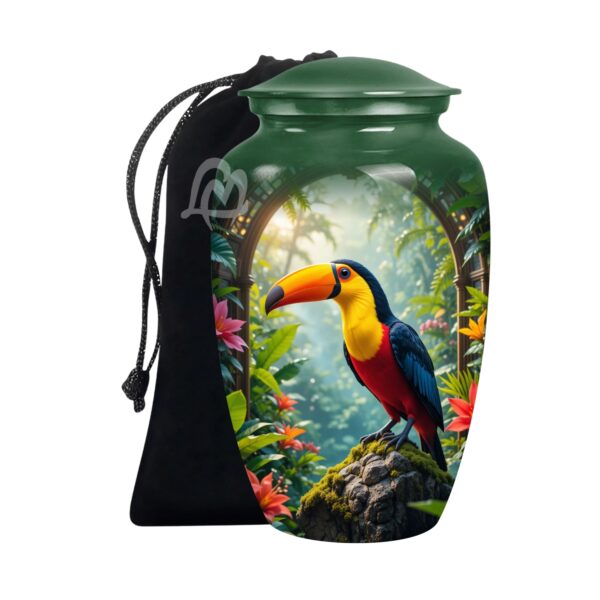 Toucan Urns Family Tribute of Peaceful Handcrafted Large Urn for Ashes Adult Male & Female