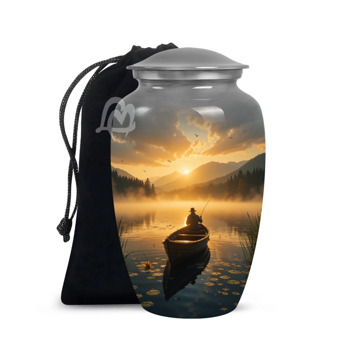"Forever in Our Hearts" Boatman Cremation Urn for Human Ashes - Adult Funeral Urn Handcrafted