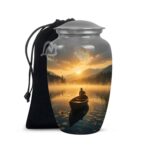 "Forever in Our Hearts" Boatman Cremation Urn for Human Ashes - Adult Funeral Urn Handcrafted
