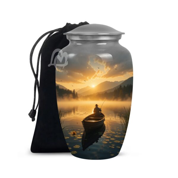 "Forever in Our Hearts" Boatman Cremation Urn for Human Ashes - Adult Funeral Urn Handcrafted