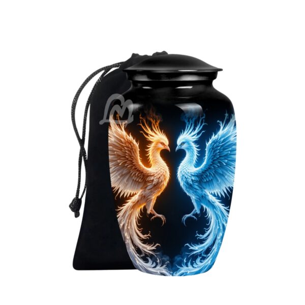 Phoenix Cremation Funeral Urns for Adult Human | Memorial Container Jar Pot, Beautiful Style