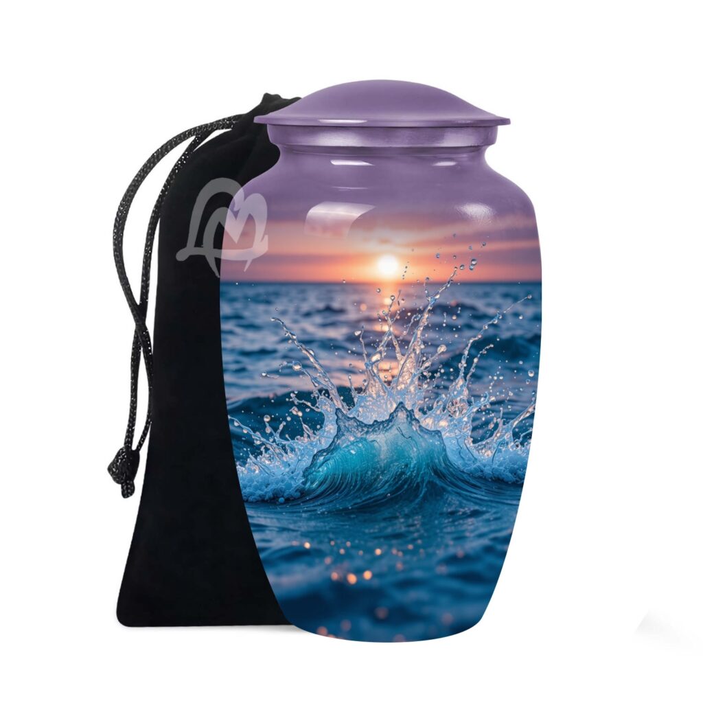 Handmade Funeral Urns With Velvet Bag Thoughtful Gift for Someone.