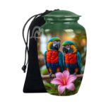 Elegant Parrot Memorials Cremation Urns for Human Ashes, Decorative Burial Urn for Adult Men and Women