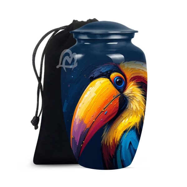 Toucan Urns Family Tribute of Peaceful Handcrafted Large Urn for Ashes Adult Male & Female
