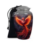 Phoenix Cremation Funeral Urns for Adult Human | Memorial Container Jar Pot, Beautiful Style