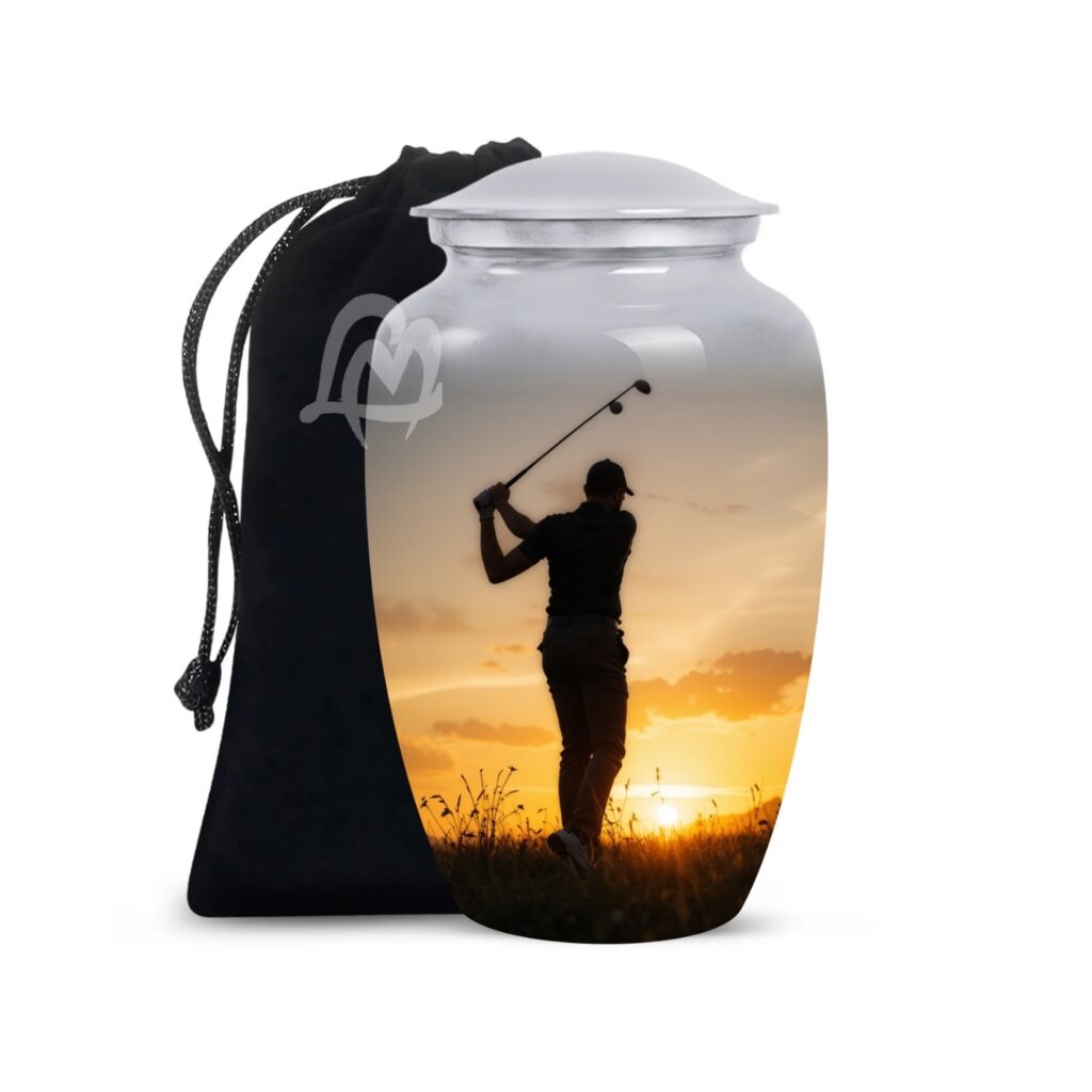 Adult Female & Male, Funeral Decorative Golf Lovers Funeral and Memorial Urns.
