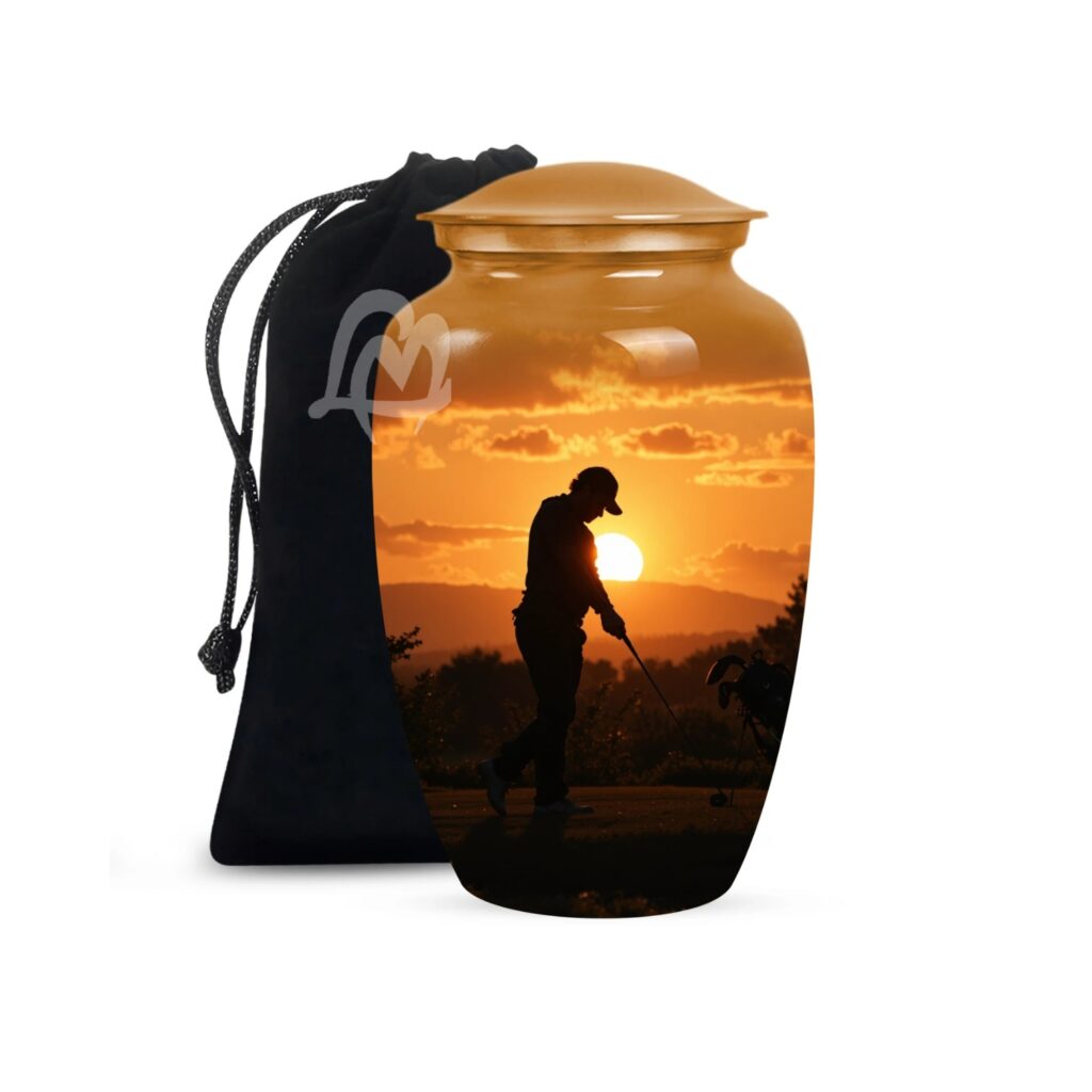 Adult Female & Male, Funeral Decorative Golf Lovers Funeral and Memorial Urns.