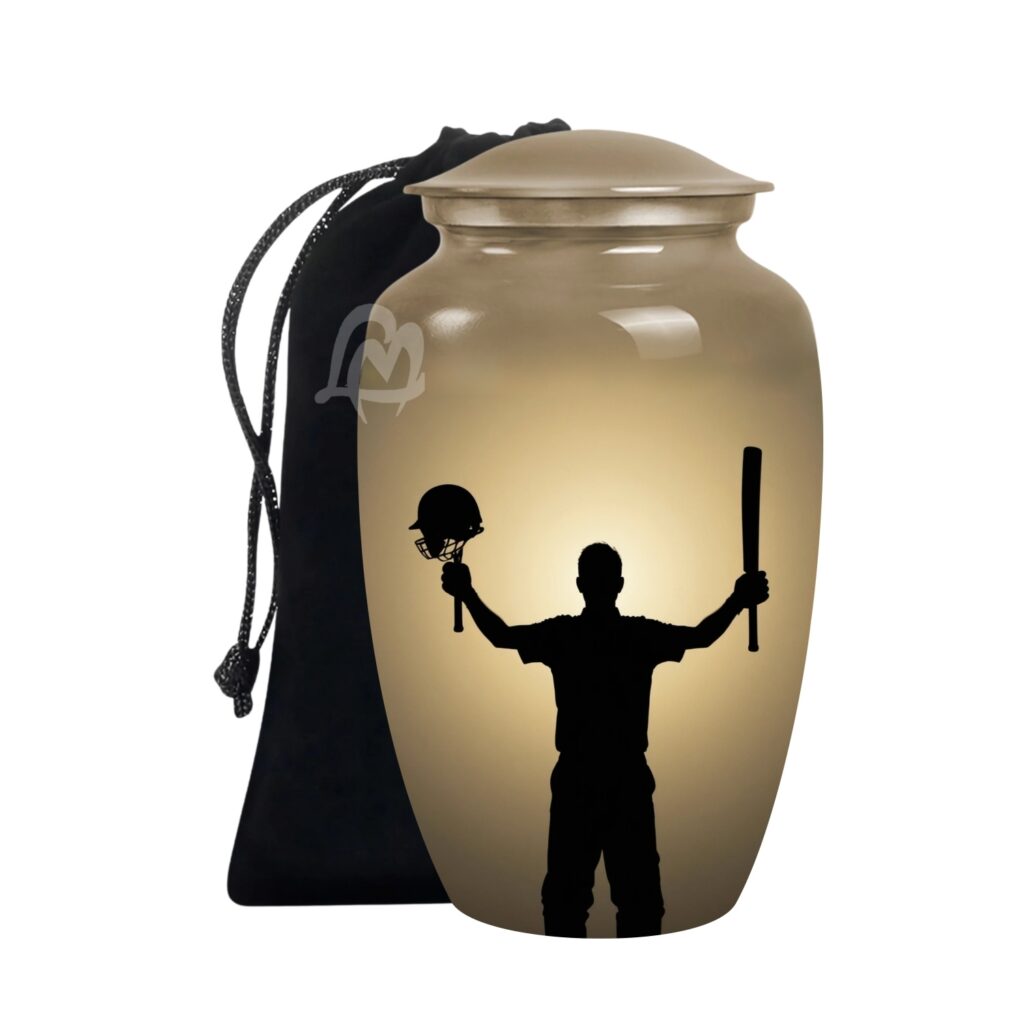 Decorative Burial Urn for Cremated Remain in Aluminium for Loved Ones.