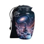 Chess Cremation Urns for Ashes for Adult Female & Male - Large Metal Home Decorative Funeral,