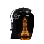 Chess Cremation Urns for Ashes for Adult Female & Male - Large Metal Home Decorative Funeral