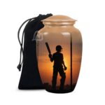 Decorative Burial Urn for Cremated Remain in Aluminium for Loved Ones.