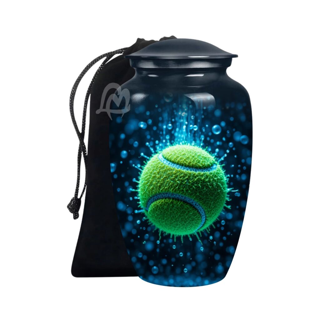 Decorative Burial Urn for Cremated Remain in Aluminium for Loved Ones.