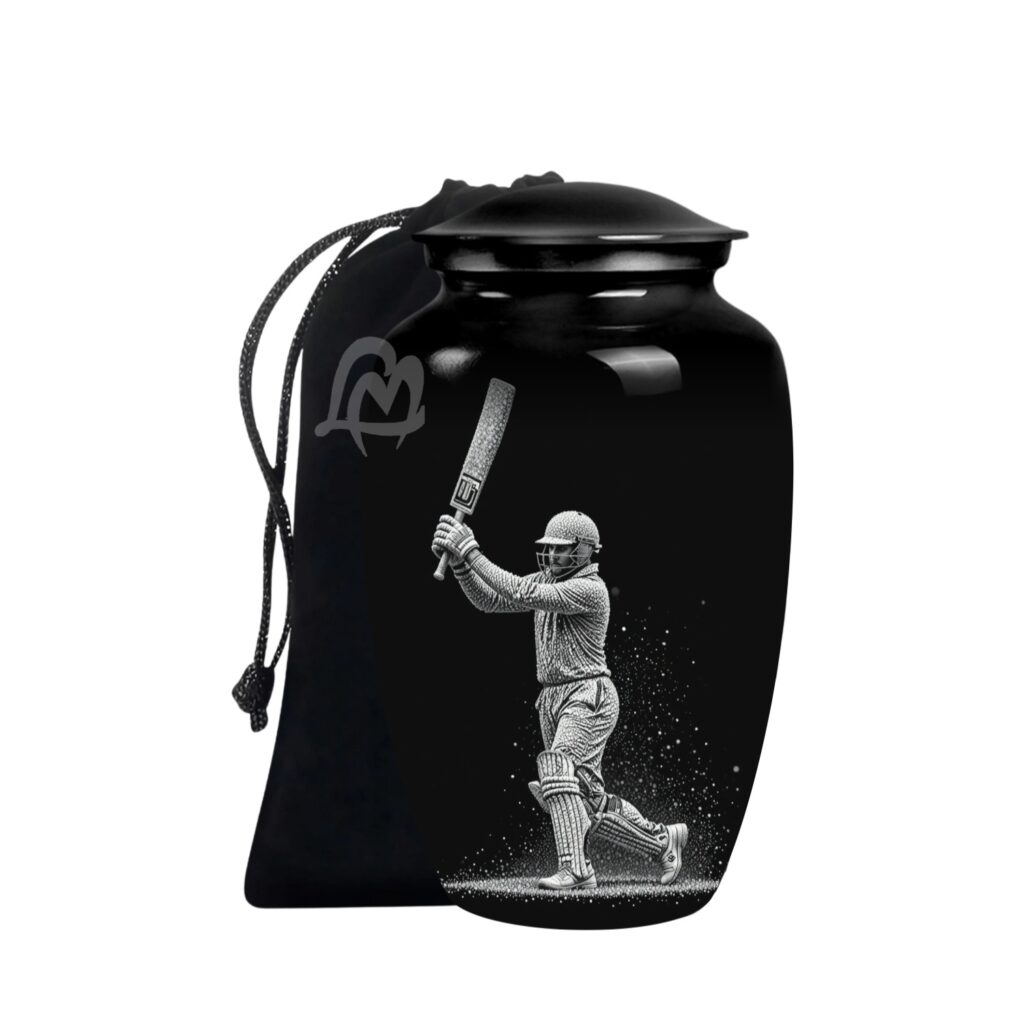 Decorative Burial Urn for Cremated Remain in Aluminium for Loved Ones.