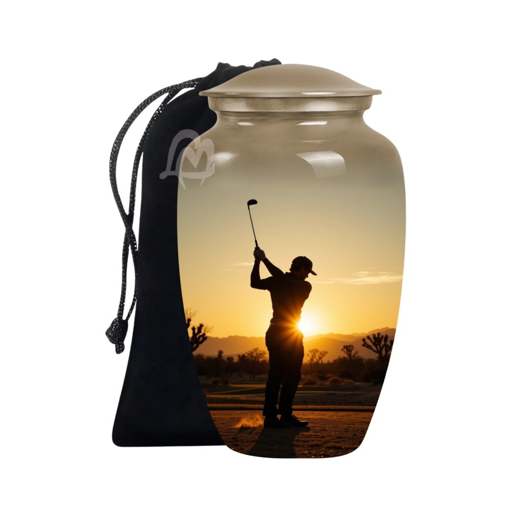 Adult Female & Male, Funeral Decorative Golf Lovers Funeral and Memorial Urns.