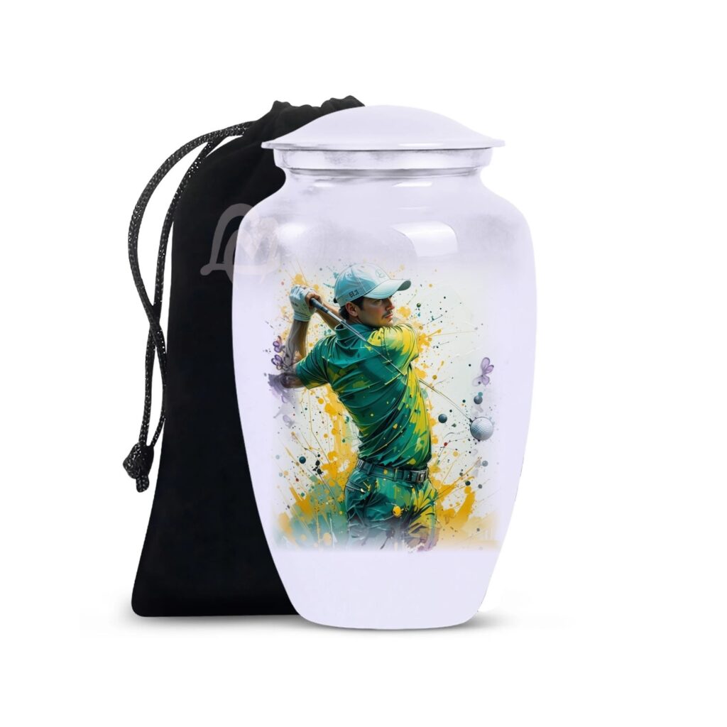 Adult Female & Male, Funeral Decorative Golf Lovers Funeral and Memorial Urns.