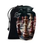 Chess Cremation Urns for Ashes for Adult Female & Male - Large Metal Home Decorative Funeral