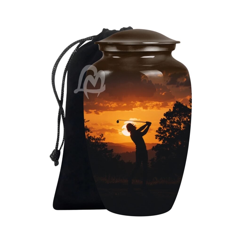 Adult Female & Male, Funeral Decorative Golf Lovers Funeral and Memorial Urns.