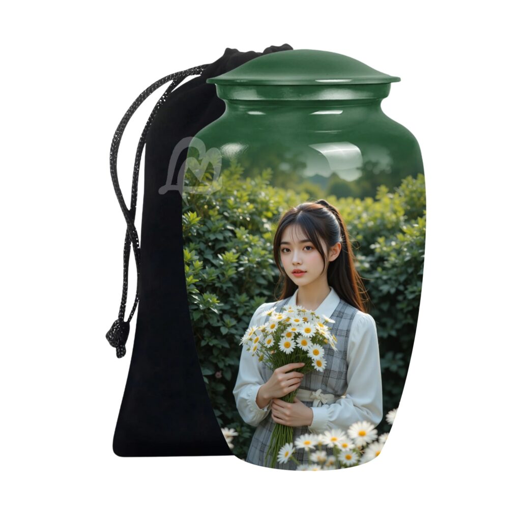 Colorful Flowers Urns for Human Ashes, Burial Urn for Adult, Cremation Urn Memorial Human Ashes