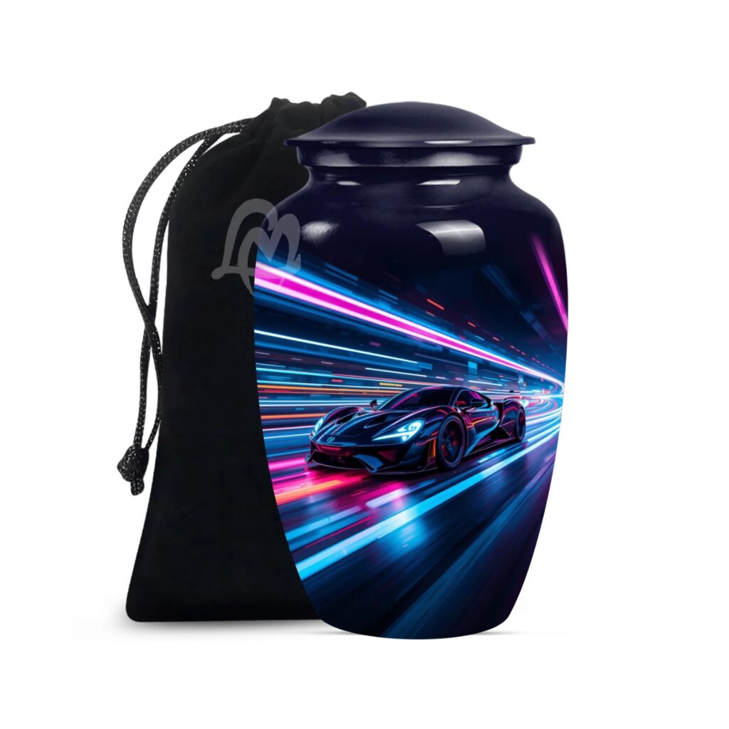 Car Cremation Urns for Human Ashes - Display Burial Urn at Home - Include Velvet Bag