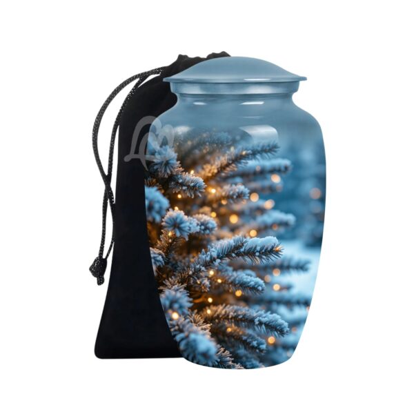 Decorative Burial Urn for Cremated Remain in Aluminum.