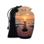 Guitar Cremation Aluminium Funeral Urns for Adult Human | Beautiful Style Handcrafted Burial Funeral