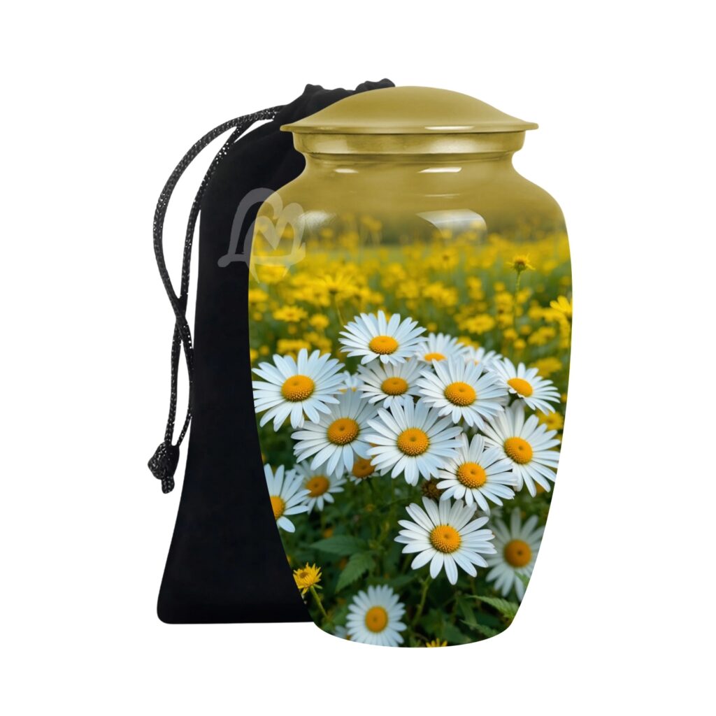 Colorful Flowers Urns for Human Ashes, Burial Urn for Adult, Cremation Urn Memorial Human Ashes