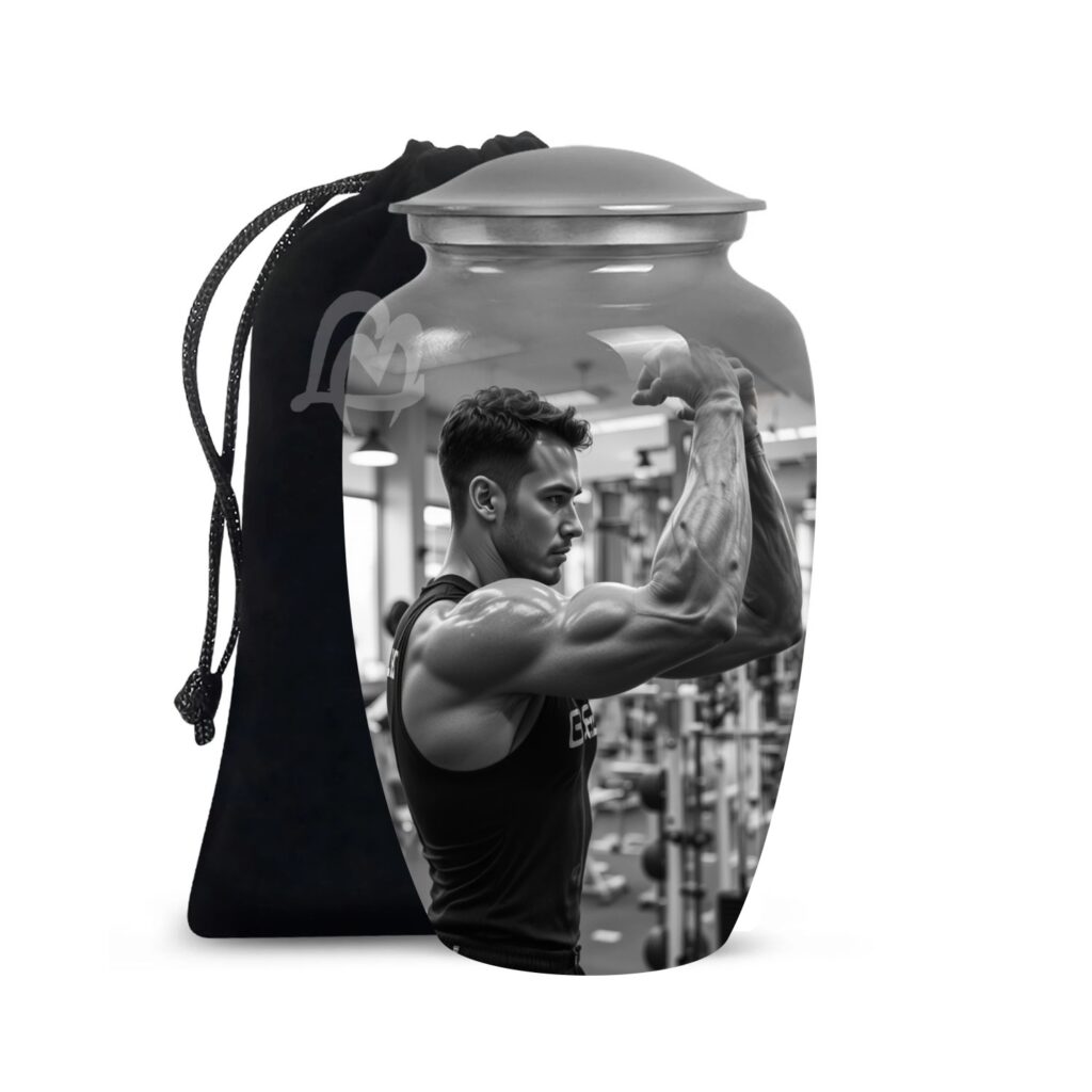 Gym Modern Memorial Cremation Urn for Ashes for Women with - 200 cu in Funeral Urns for Men and Women,