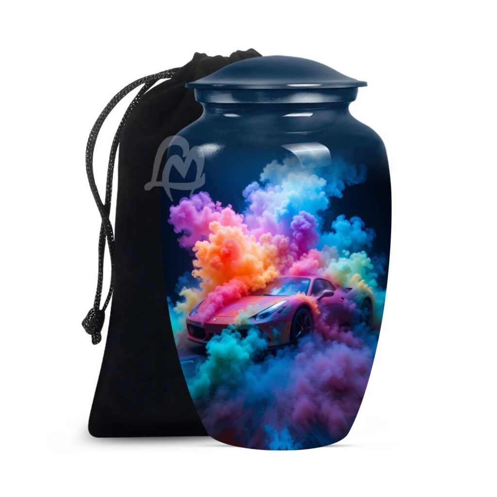 Car Cremation Urns for Human Ashes - Display Burial Urn at Home - Include Velvet Bag