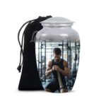 Gym Modern Memorial Cremation Urn for Ashes for Women with - 200 cu in Funeral Urns for Men and Women,