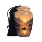 Fishing Urn Handcrafted Metal Cremation Urn for Ashes - Adult Funeral Urn for Human Ashes