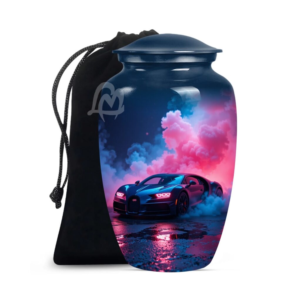 Car Cremation Urns for Human Ashes - Display Burial Urn at Home - Include Velvet Bag