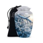 Decorative Burial Urn for Cremated Remain in Aluminum.