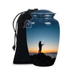 Fishing Urn Handcrafted Metal Cremation Urn for Ashes - Adult Funeral Urn for Human Ashes