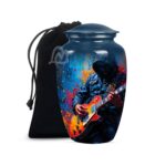 Guitar Cremation Aluminium Funeral Urns for Adult Human | Beautiful Style Handcrafted Burial Funeral