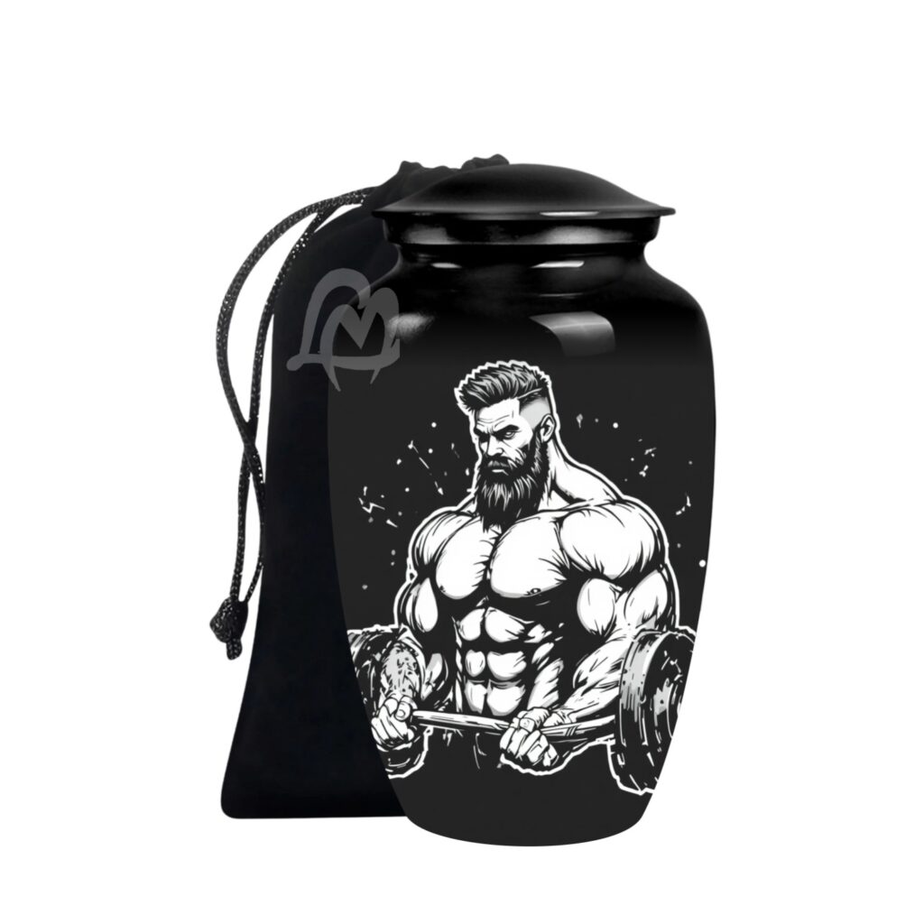 Gym Modern Memorial Cremation Urn for Ashes for Women with - 200 cu in Funeral Urns for Men and Women,