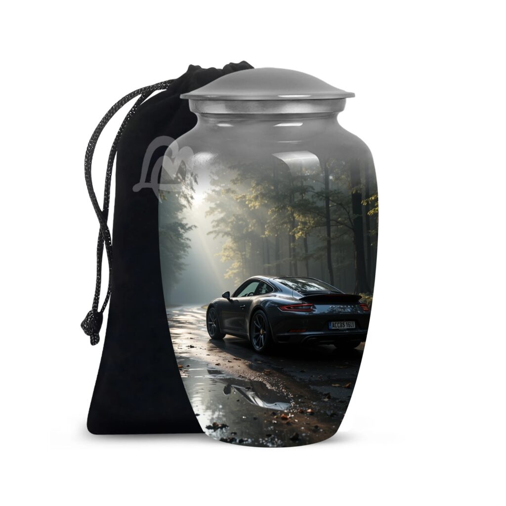 Car Cremation Urns for Human Ashes - Display Burial Urn at Home - Include Velvet Bag