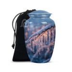 Decorative Burial Urn for Cremated Remain in Aluminum.