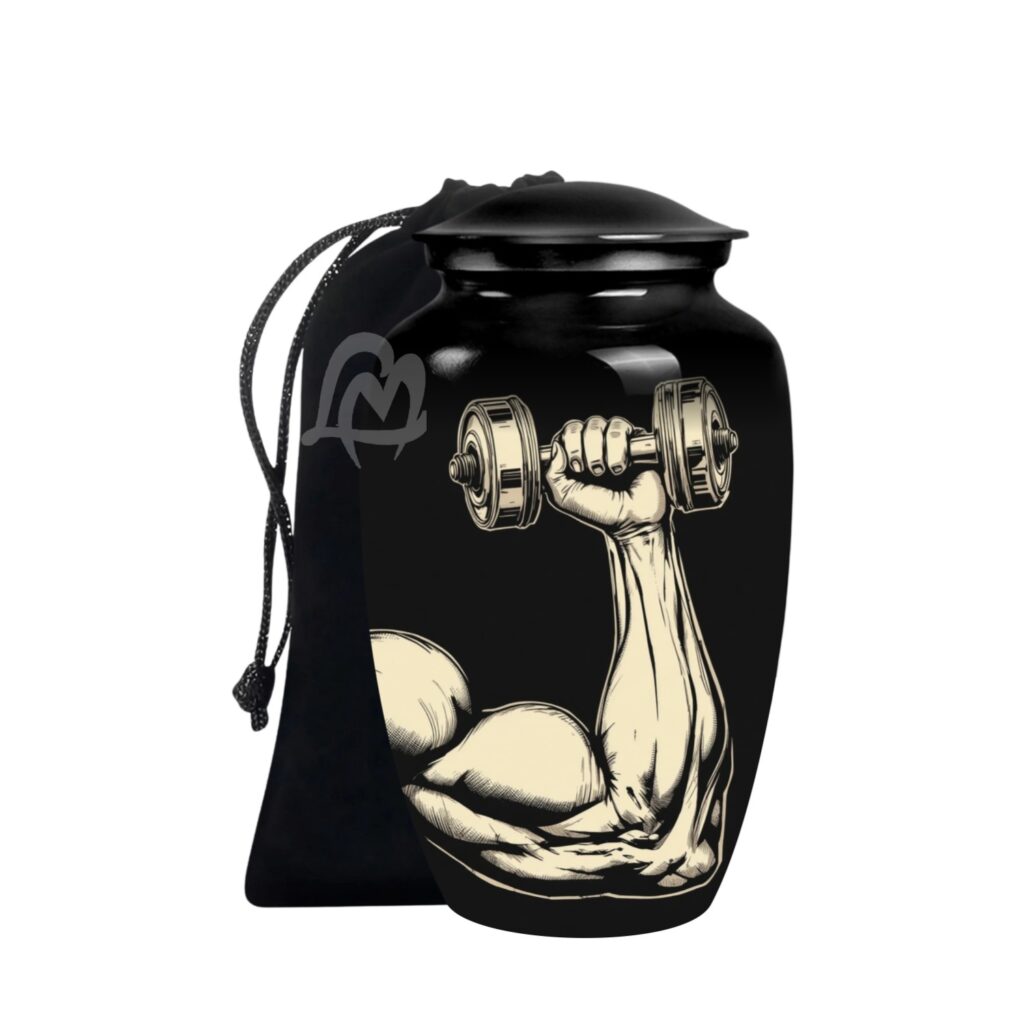 Gym Modern Memorial Cremation Urn for Ashes for Women with - 200 cu in Funeral Urns for Men and Women