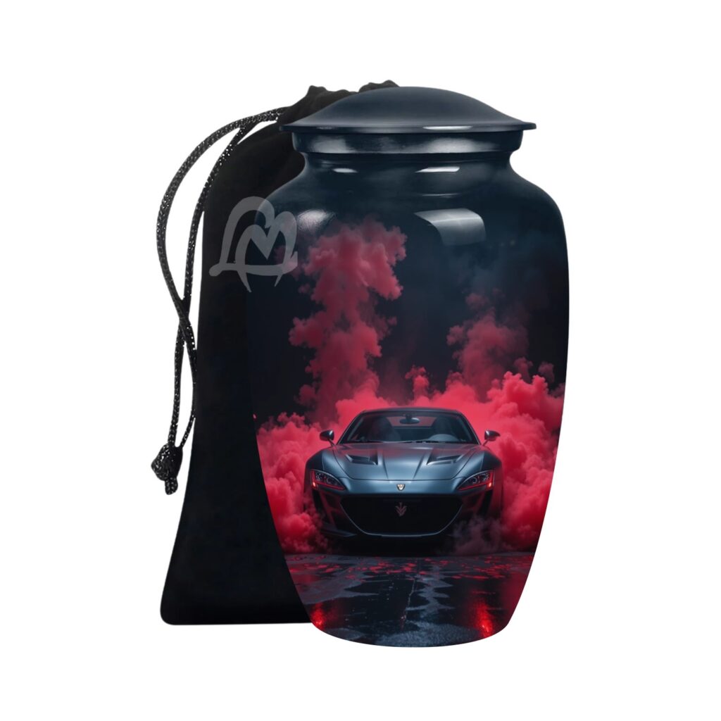 Car Cremation Urns for Human Ashes - Display Burial Urn at Home - Include Velvet Bag
