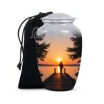 Fishing Urn Handcrafted Metal Cremation Urn for Ashes - Adult Funeral Urn for Human Ashes