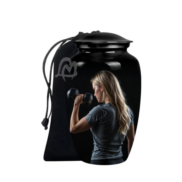 Gym Modern Memorial Cremation Urn for Ashes for Women with - 200 cu in Funeral Urns for Men and Women