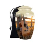 Guitar Cremation Aluminium Funeral Urns for Adult Human | Beautiful Style Handcrafted Burial Funeral