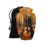 Guitar Cremation Aluminium Funeral Urns for Adult Human | Beautiful Style Handcrafted Burial Funeral