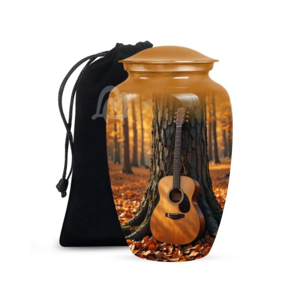 Guitar Cremation Aluminium Funeral Urns for Adult Human | Beautiful Style Handcrafted Burial Funeral